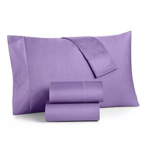 new AMETHYST PURPLE Charter Club Damask Solid 550 TC 100% Cotton QUEEN Sheet Set
